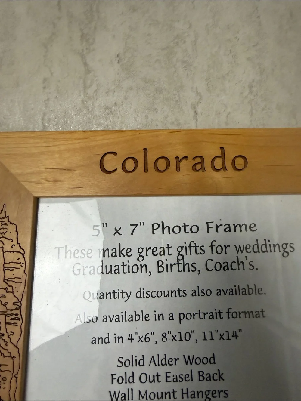 Vintage Colorado photo frame raftin Alder Wood 5x7 custom engraved Photo frame